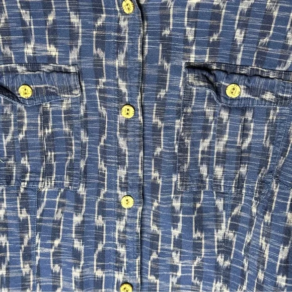 The Territory Ahead Blue Stripe Blouse - Size Large - 3/4 Sleeves - Picture 9 of 12